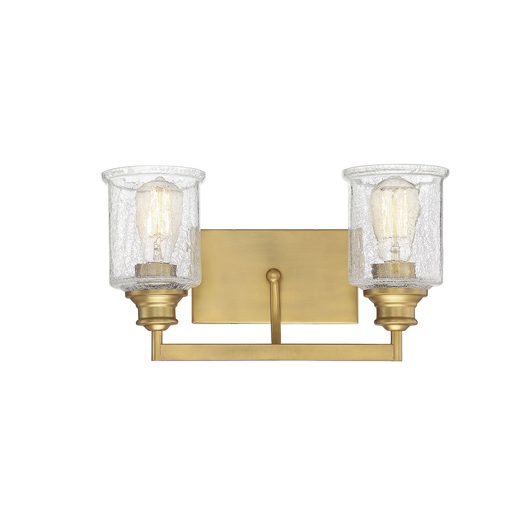 Hampton 2-Light Bathroom Vanity Light in Warm Brass