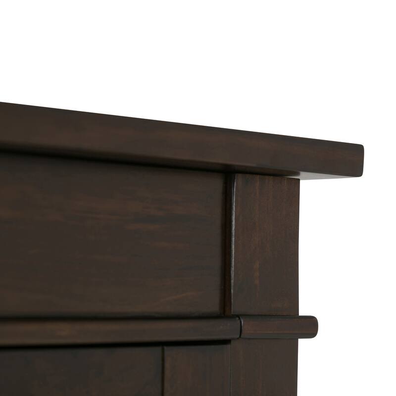 WYNDENHALL Sterling SOLID WOOD 54 inch Wide Transitional Sideboard Buffet Credenza and Wine Rack in Dark Tobacco Brown