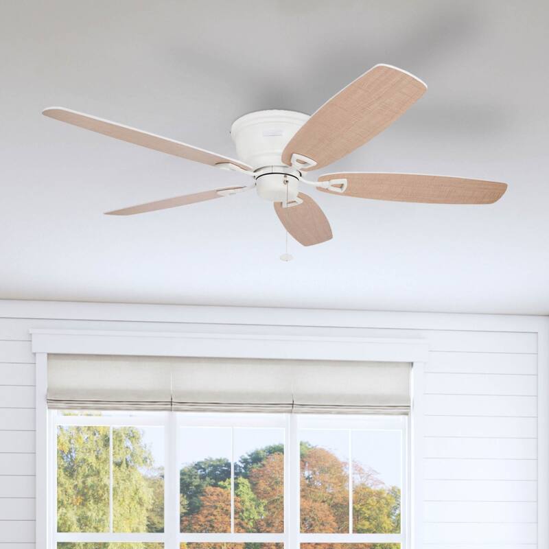 52" Honeywell Glen Alden White Indoor Ceiling Fan, No Light, with Pull Chain