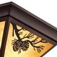 preview thumbnail 11 of 11, Douglas Warm Bronze Rustic Outdoor Flush Mount Ceiling Light Pine Cone Motif Amber Glass - 14-in W x 7-in H x 14-in D