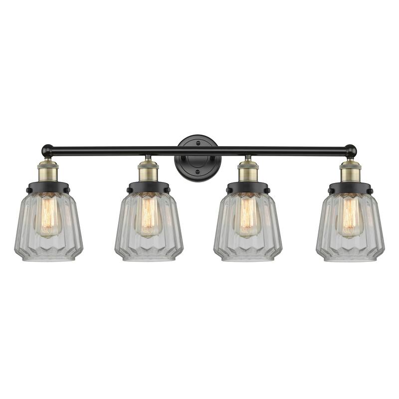 Innovations Lighting Chatham - 4 Light 34" Bath Vanity Light - Clear/Black Antique Brass