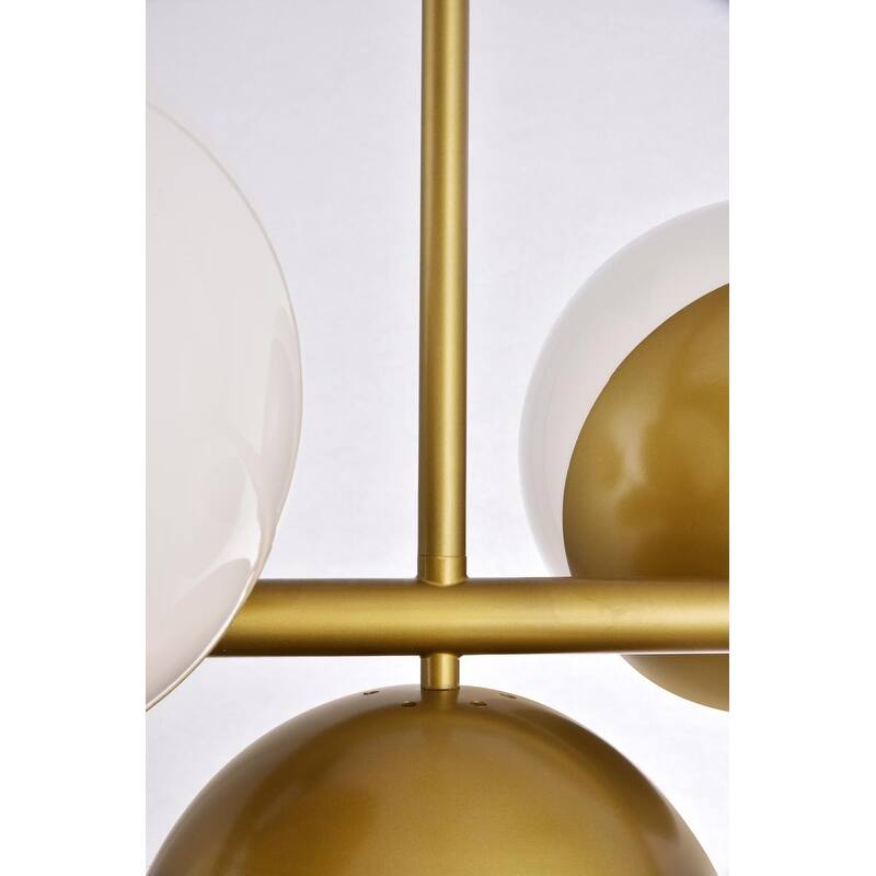 7-Light 43 inch Pendant with Frosted White Glass