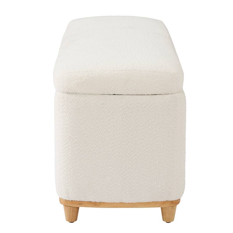 Christopher Knight Home - Modern Aero Upholstered Storage Ottoman Bench with Solid Wood Legs and Lift-Top Storage
