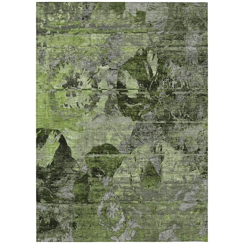 Almi Garden-Inspired Weather Resistant Blended Style Outdoor Rug