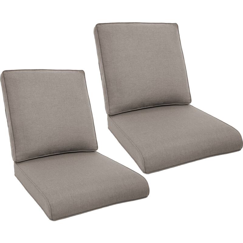 Gymojoy Pillow and Cushion Set Deep Seat Indoor/Outdoor - 25" x 22" x 4" - Two Sets - Grey