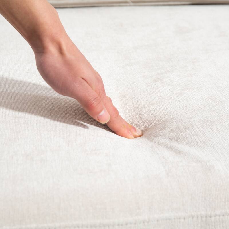 Chenille Upholstered 3 Seater Sofa, Cloud Sofa with 2 Pillows, Deep Seat Sofa with Storage Pocket for Living Room, Apartment