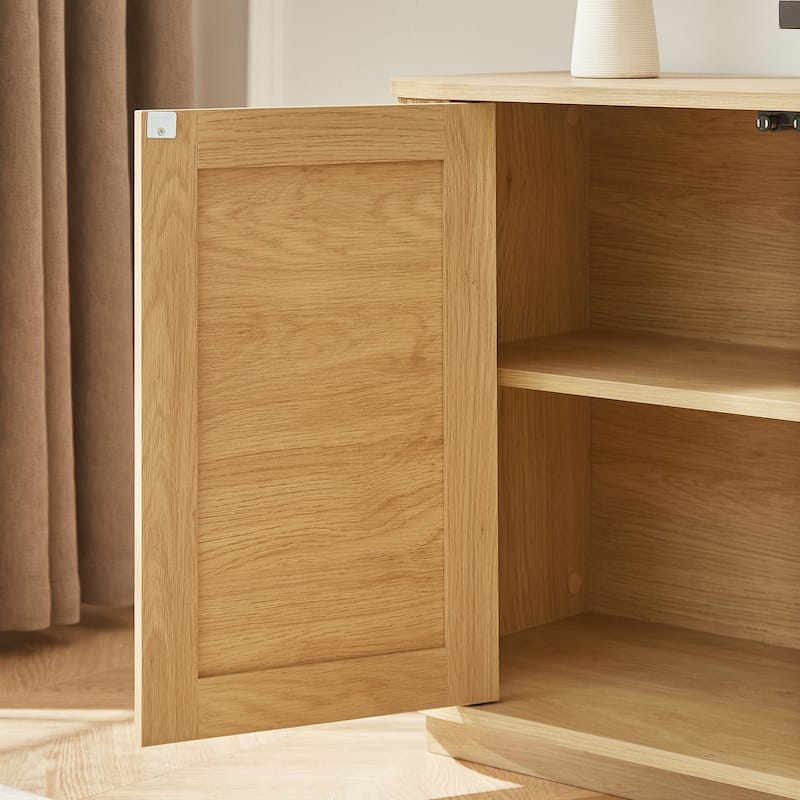 64 Inch Wavy TV Stand, Rounded Sideboard