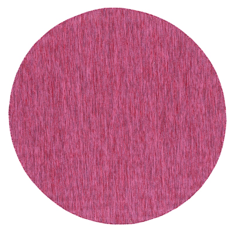 SAFAVIEH Courtyard Janyce Indoor/ Outdoor Waterproof Patio Backyard Rug - 6'7" x 6'7" Round - Red
