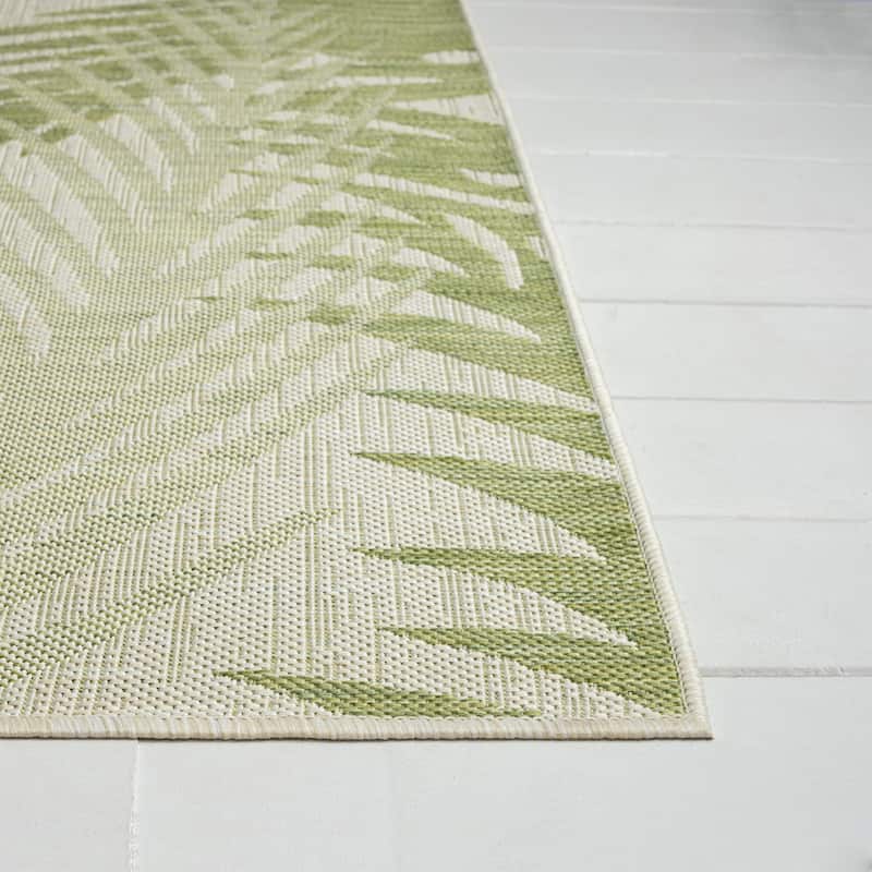 Sevita Callie Coastal Palm Fronds Tropical Indoor/Outdoor Area Rug