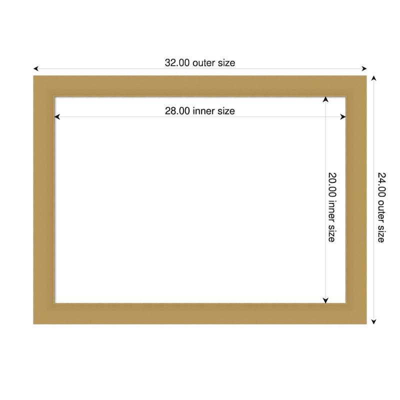 Amanti Art Grace Brushed Gold Framed Dry Erase Magnetic Board - 32 x 24 in