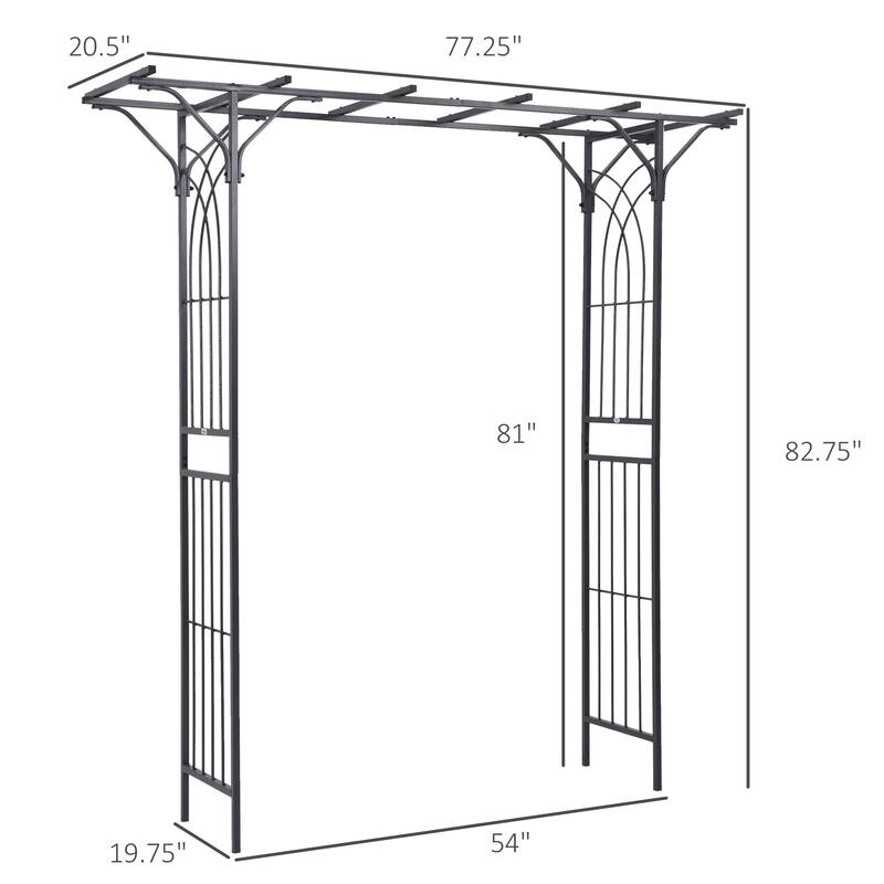 Outsunny Decorative Metal Garden Trellis Arch