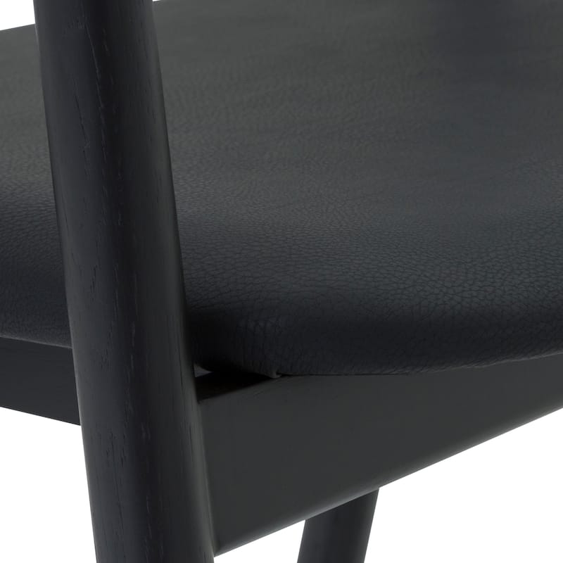Apache Black Oak Solid Wood and Faux Leather Counter or Bar Stool