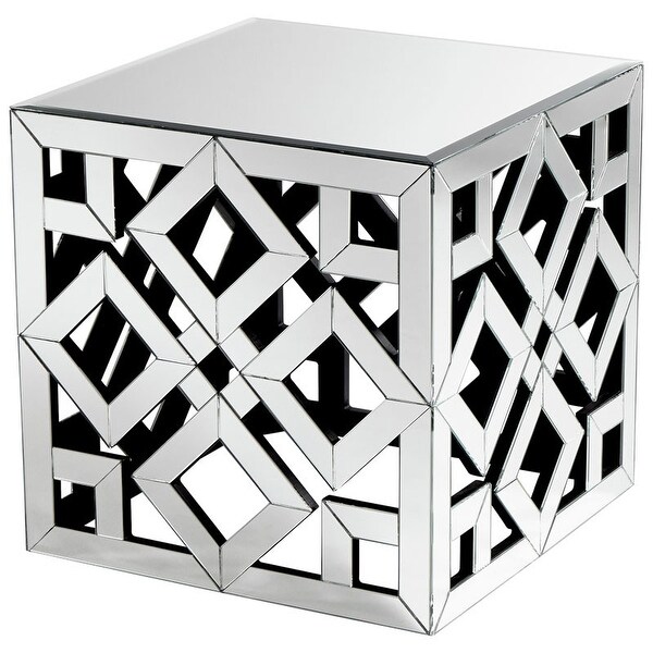 Cyan Design Gemma Side Table Gemma 22" Long Wood and Clear Mirrored Glass Side Table