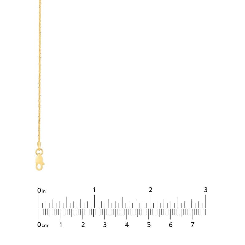 Curata 14k Yellow Gold Diamond Chain Necklace 1.15mm (Lobster)