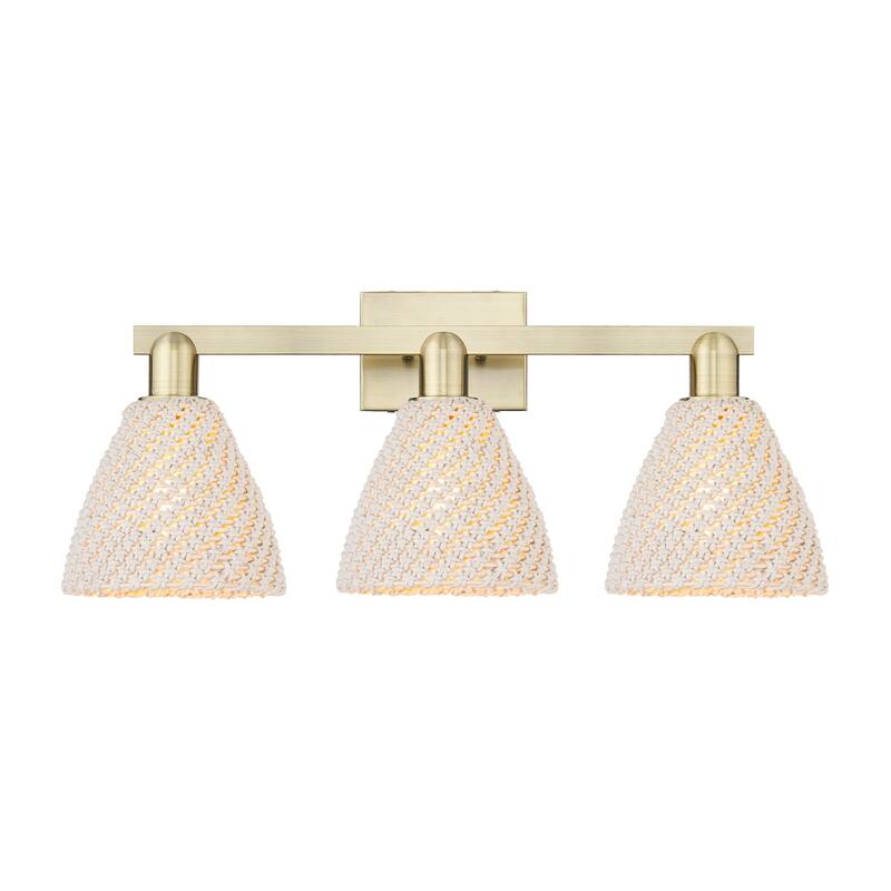 Innovations Lighting 716-3W-11-26 Natural Ballston Dome Vanity Natural - Antique Brass / Natural