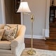 Thumbnail 20, Swing-arm Floor Lamp with Faux Silk Shade. Changes active main hero.