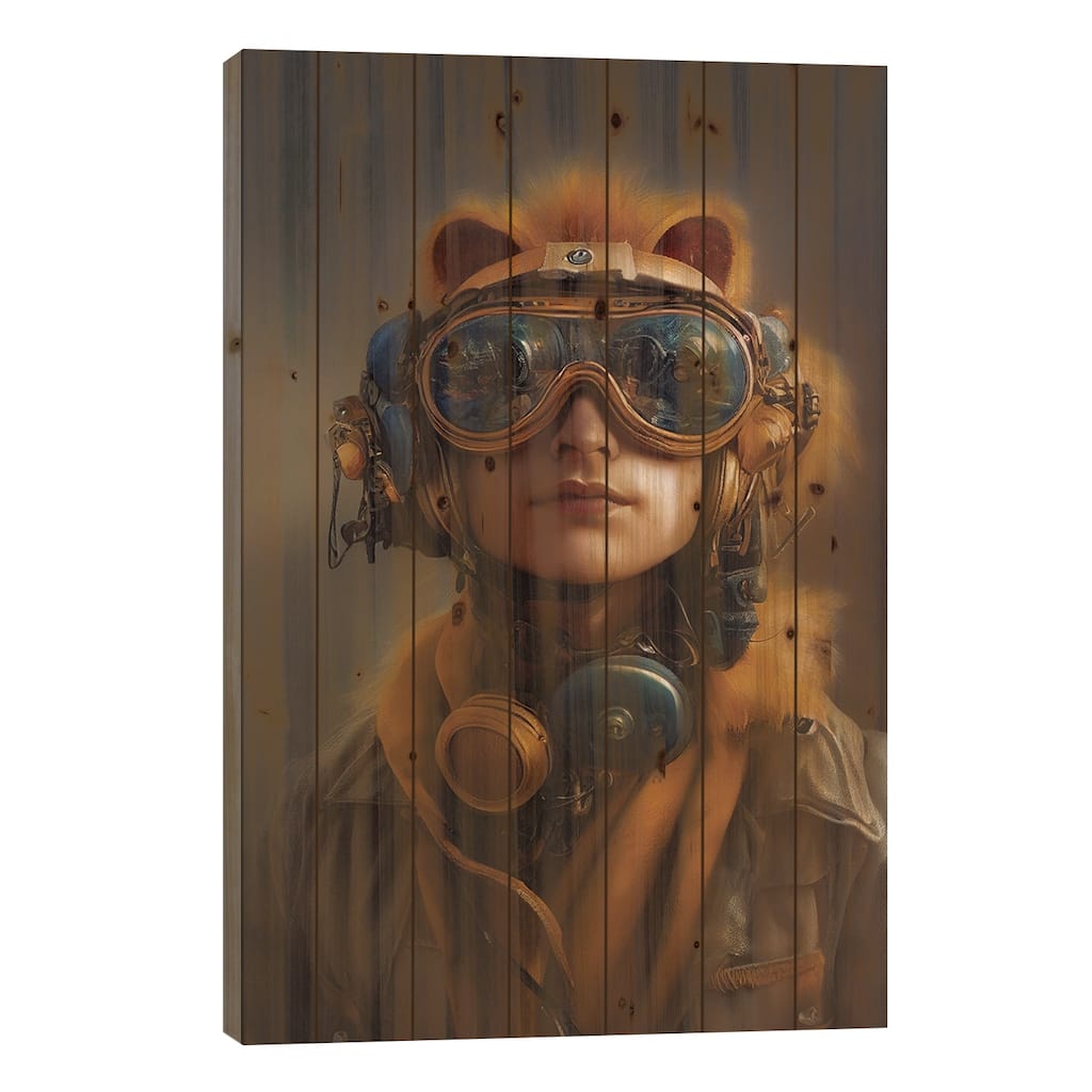Futuristic Girl II Print On Wood by Durro Art - Multi-Color