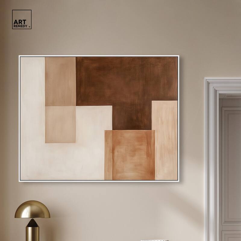 Cream and Brown Panels II Canvas by Art Remedy