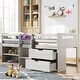 preview thumbnail 40 of 55, Multi-Function Twin Size Wood Loft Bed,Solid Wood Bed with Shelves drawers