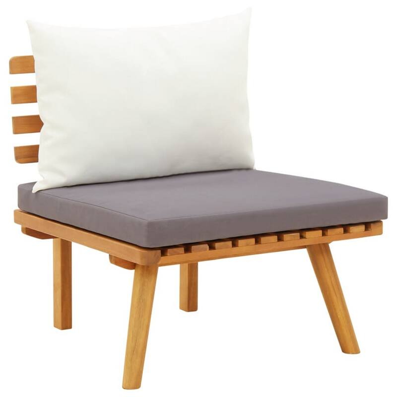 Roma 6pc Modular Outdoor Sofa and Table Set, Solid Wood, Gray, White