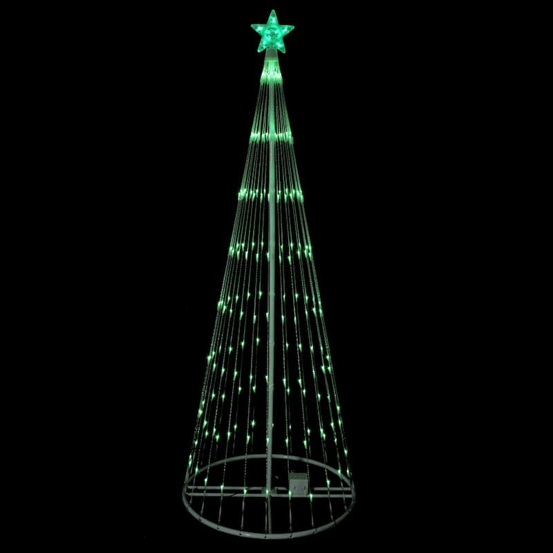 12' Green LED Lighted Show Cone Christmas Tree Outdoor Decoration - Bed ...