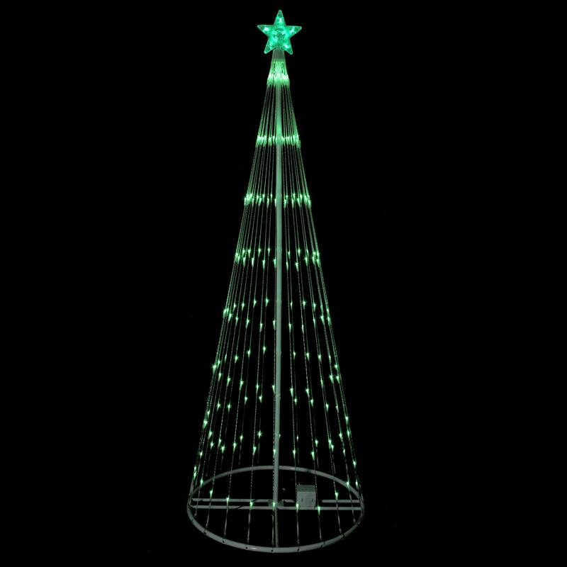 9' Green LED Lighted Christmas Tree Show Cone Outdoor Decor
