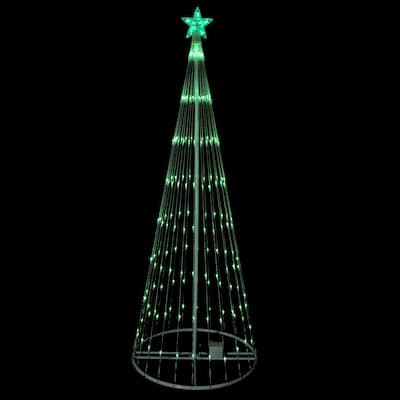 9' Green LED Lighted Christmas Tree Show Cone Outdoor Decor