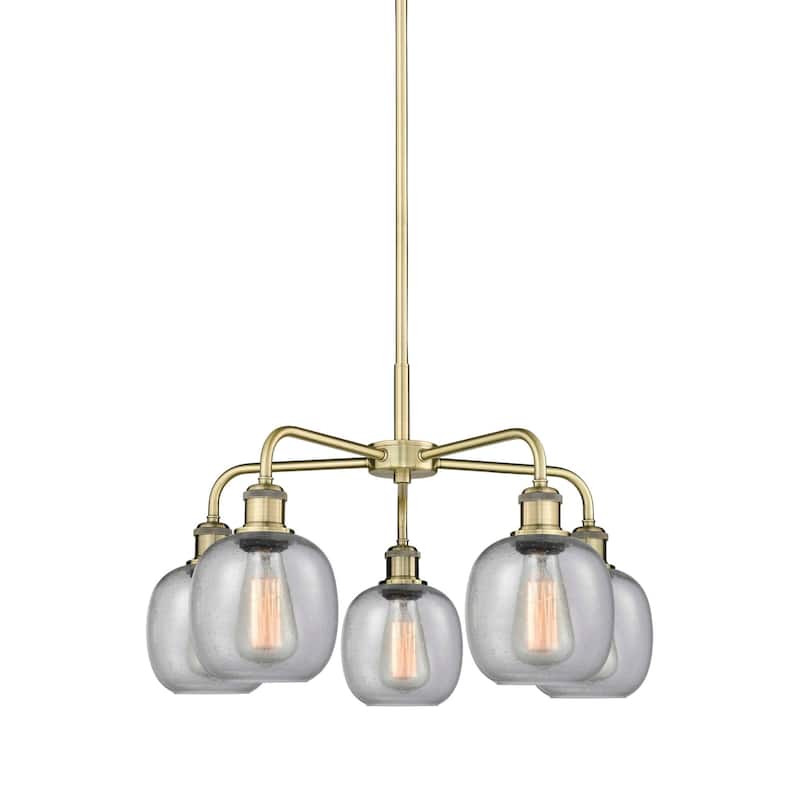 Innovations Lighting 516-5CR-15-24 Belfast Chandelier Belfast 5 Light - Antique Brass / Seedy