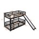 preview thumbnail 12 of 15, Versatility Twin Over Twin Bunk Bed Wooden Kids Bed with Slide,Ladder,Guardrail and Pine Wood Frame