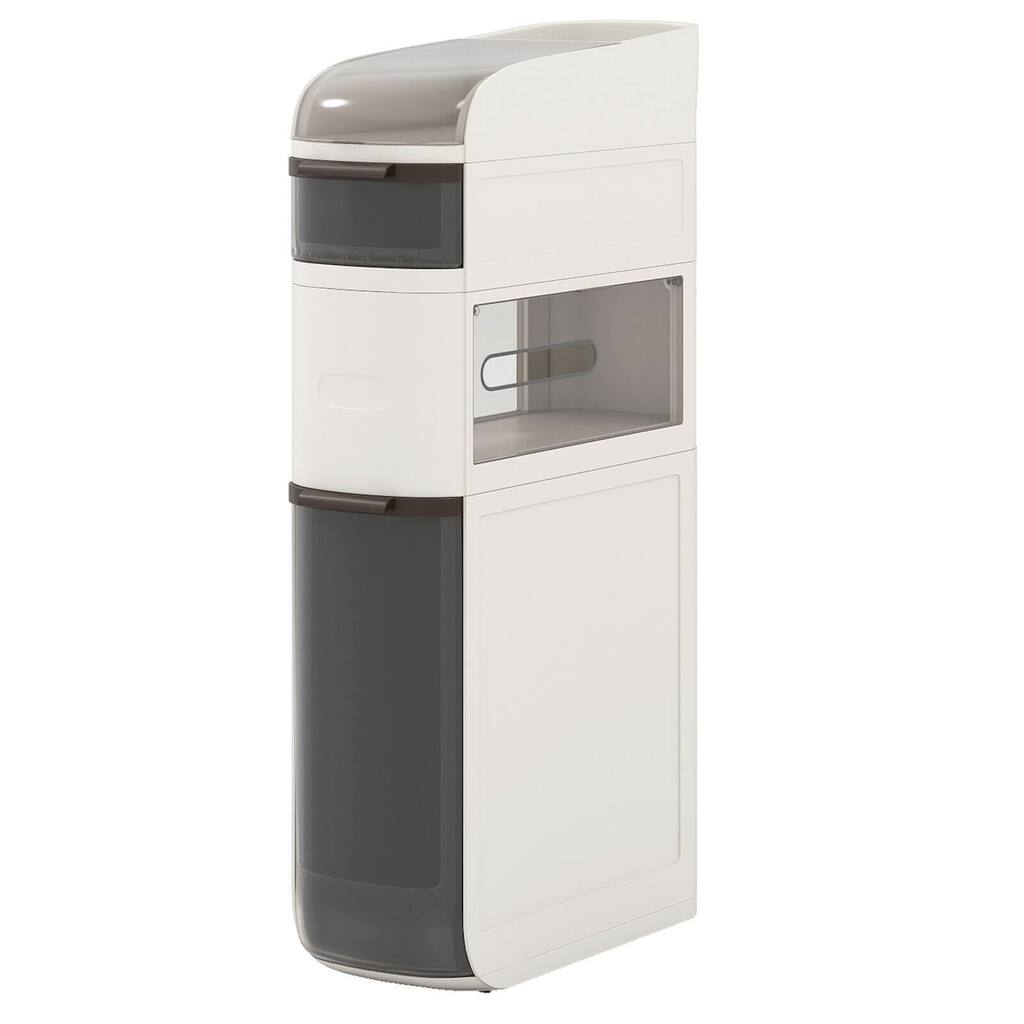 Costway 4-Tier Narrow Bathroom Storage Cabinet with Drawers Tissue Box - See Details