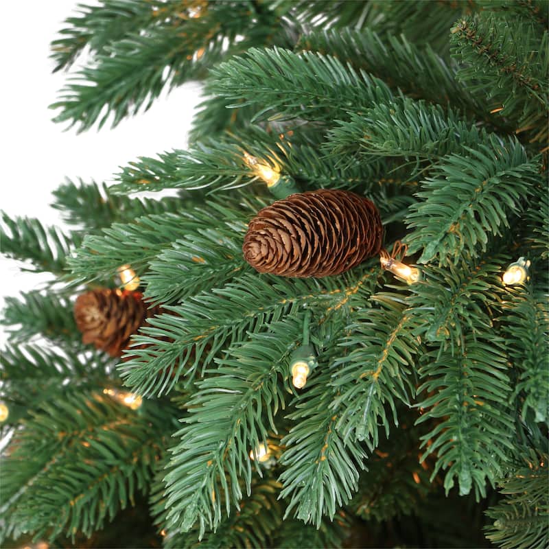 Puleo International 7.5' Pre-Lit Slim Montville Spruce Christmas Tree - 7.5