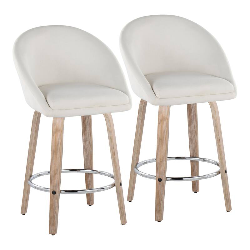 Carson Carrington Livesey High Back 26" Fixed-Height Counter Stool with Bent Wood Legs & Round Footrest (Set of 2)