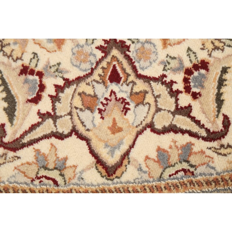 Wool/ Silk Vegetable Dye Oriental Tabriz Mahi Area Rug Handmade Carpet - 10'0" x 10'2" Round