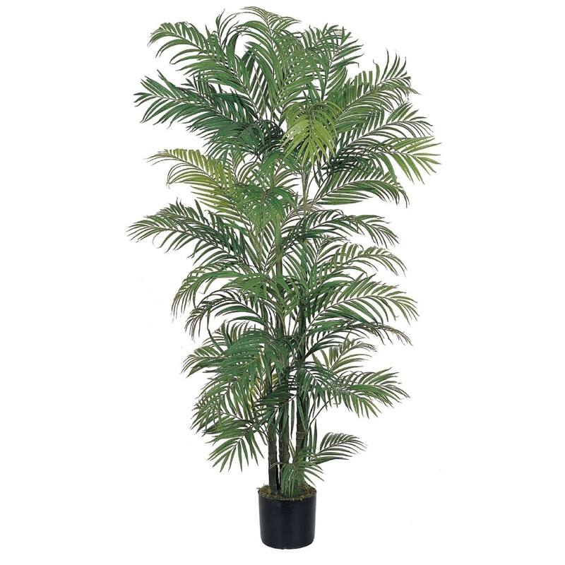 Modern Silk Palm Tree 6Ft - Realistic Artificial Palm Tree for Home Office Decor - Lush Greenery - 6ft.