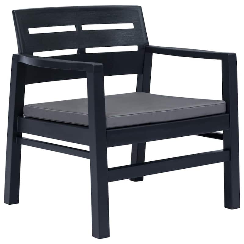 vidaXL Patio Furniture Set 4 Piece Conversation Set Table and Chairs Plastic - 30.7" x 21.7" x 15"