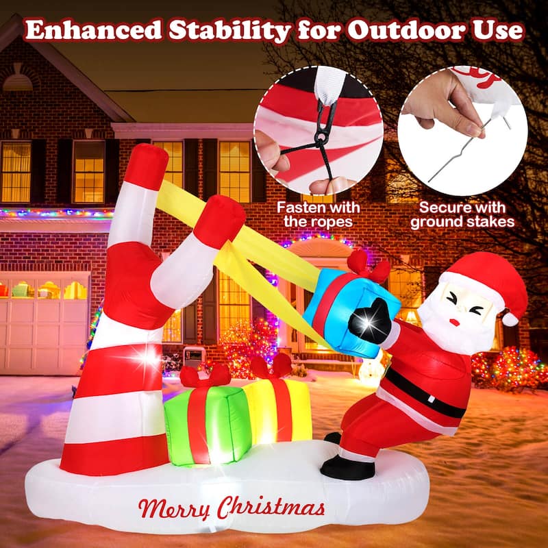 Costway 7 FT Christmas Inflatables Santa Decoration with Large - See Details
