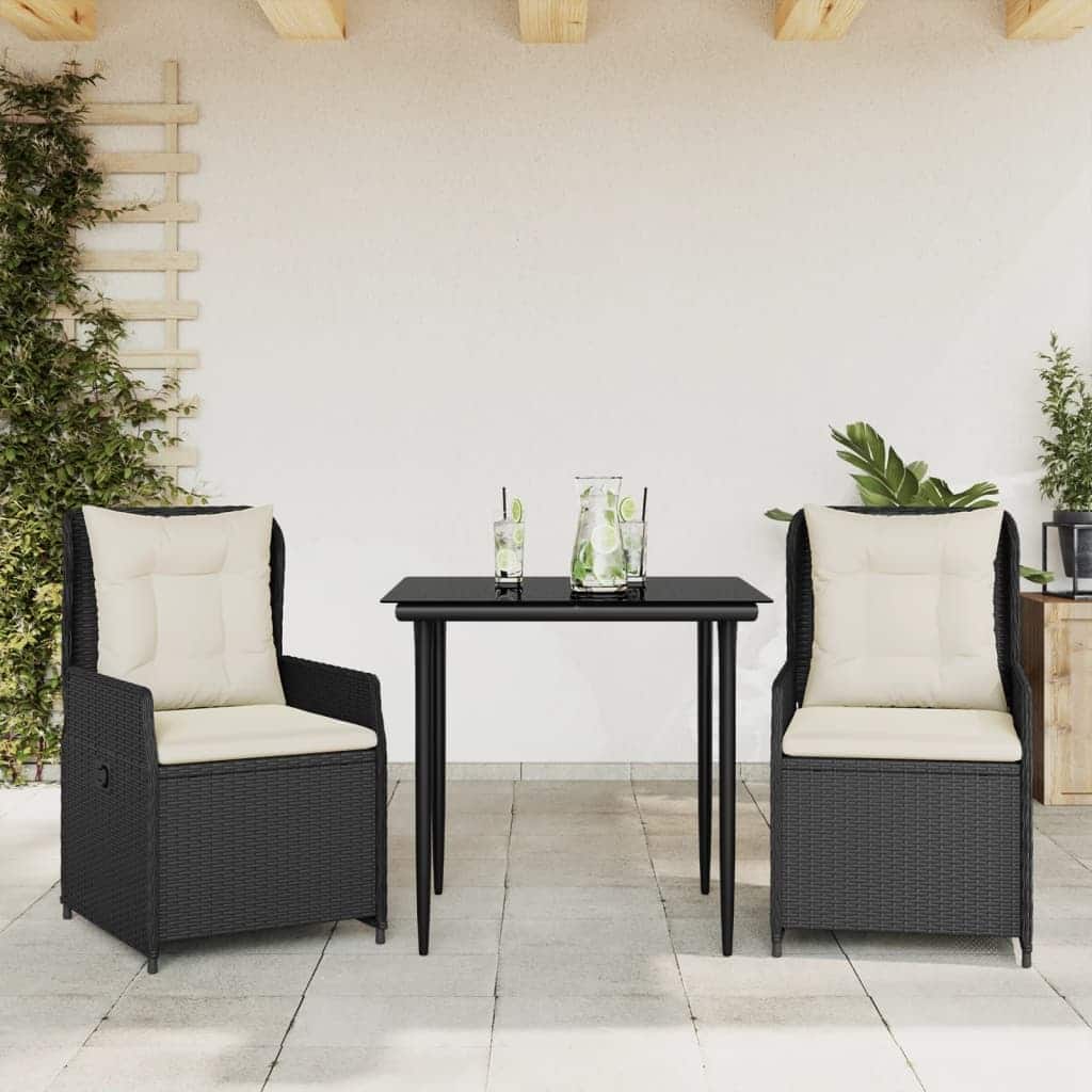 vidaXL Garden Dining Set Black, Cream white - N/A