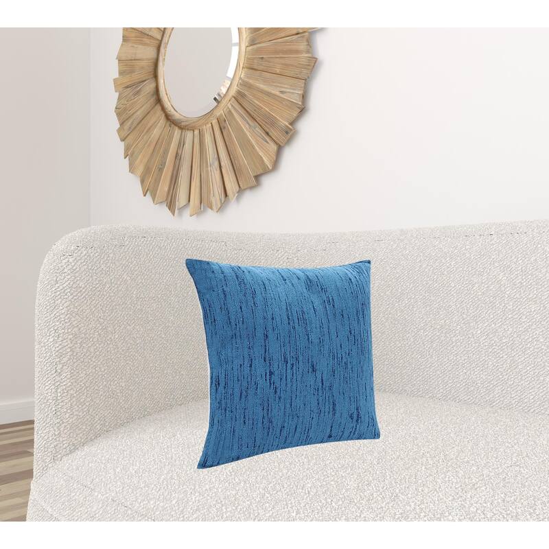 HomeRoots 20" X 20" Ocean Blue Linen Zippered Pillow