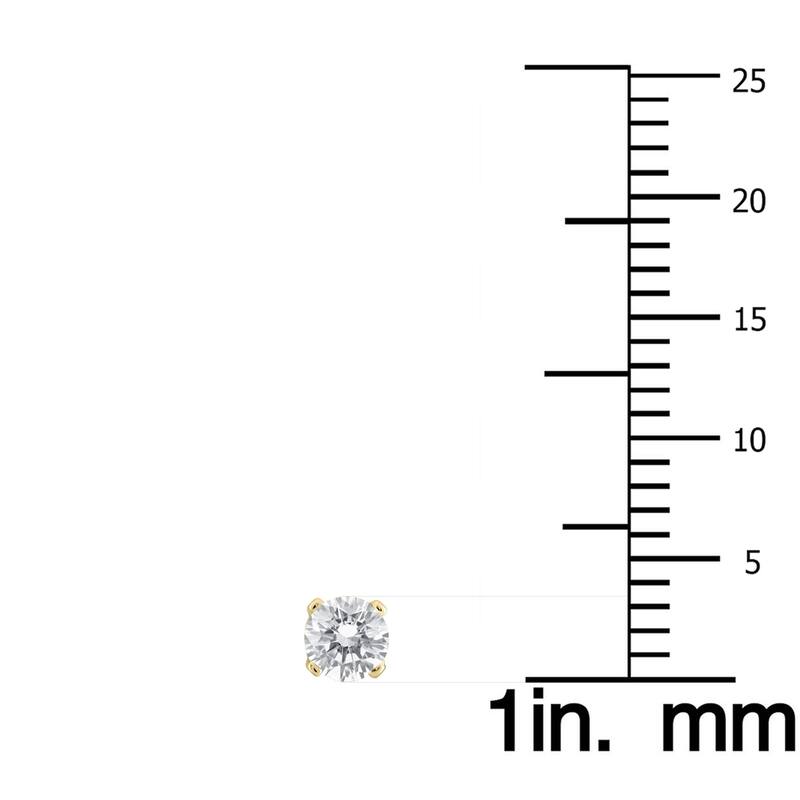 Marquee 14k Yellow Gold 1/3ct TDW Certified Round Diamond Solitaire Stud Earrings