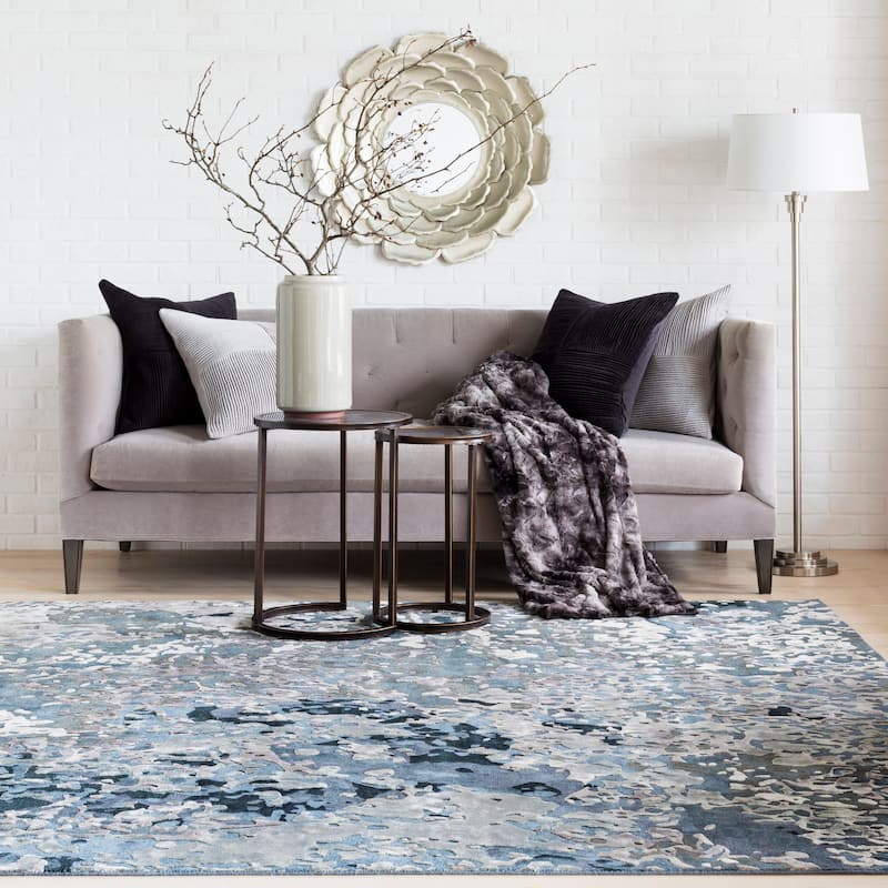 Hand-Knotted Hingham Abstract Viscose Area Rug - 2' x 3' - 2' x 3' - 2' x 3' - Grey