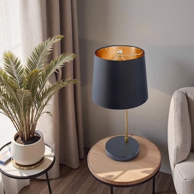 Aisin Black and Gold Modern Table Lamp with Metal Base
