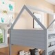 preview thumbnail 9 of 13, Modern Twin over Twin House Floor Bunk Bed with Safety Guardrails