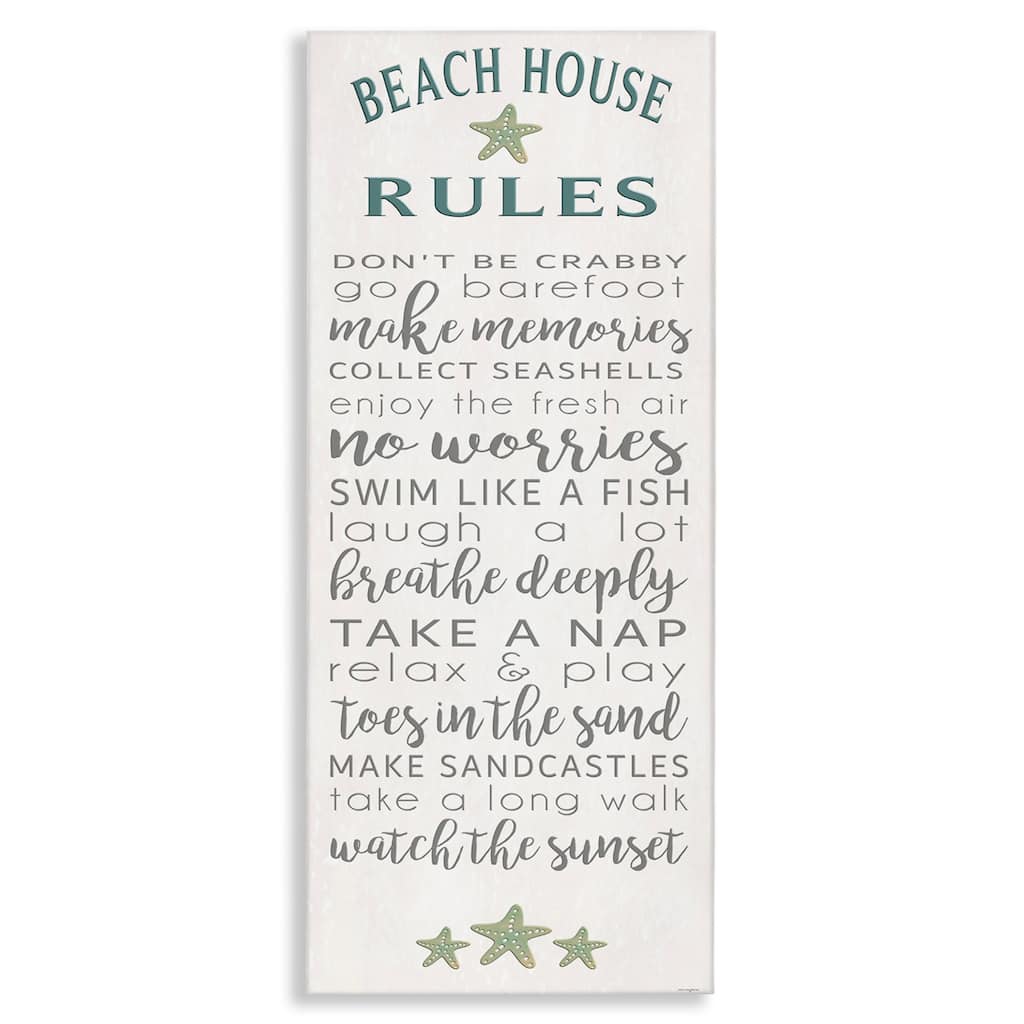 Stupell Fun Recreations Beach Rules Canvas Wall Art Design By Seven Trees Design