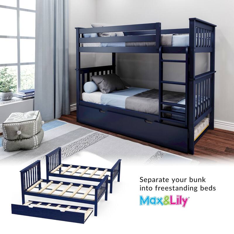 Max and Lily Twin over Twin Bunk Bed with Trundle