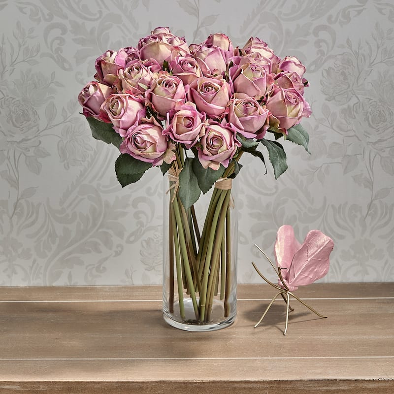 10" Freeze-Dry Rose Bunch of 12 - Purple