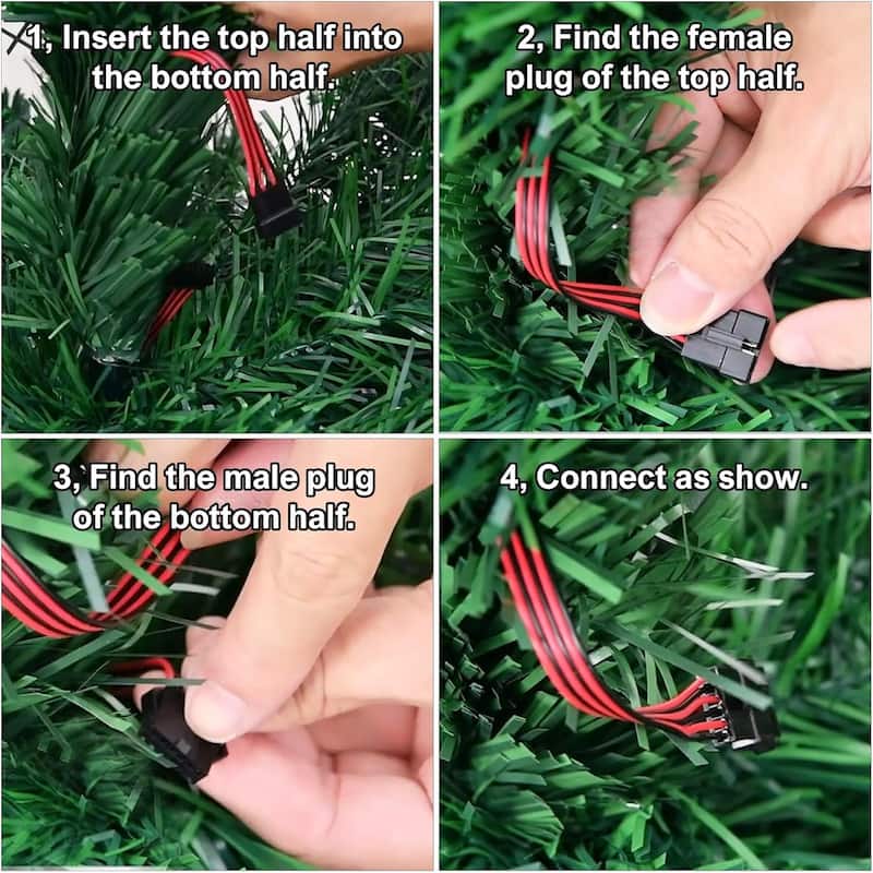 6FT/7FT Pre-Lit Fiber Optic Christmas Tree with Color Changing Lights, Stars and Metal Stand