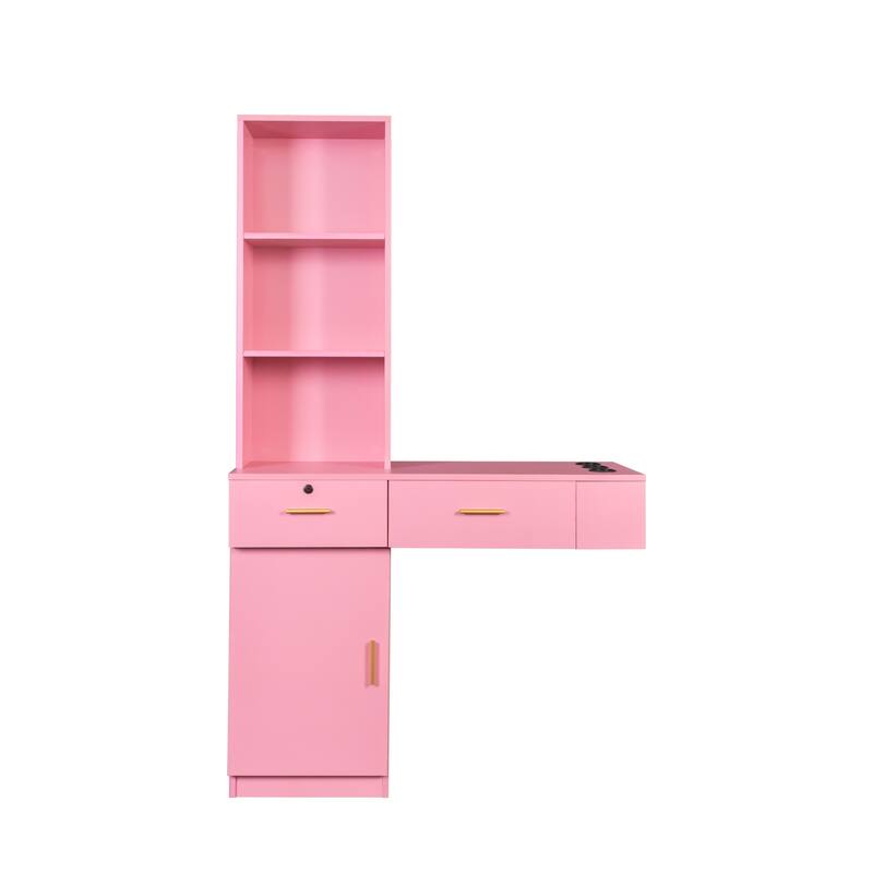 Modern simple hair desk,multi layer storage,large storage space,wooden cabinets are easy to clean, good hardness