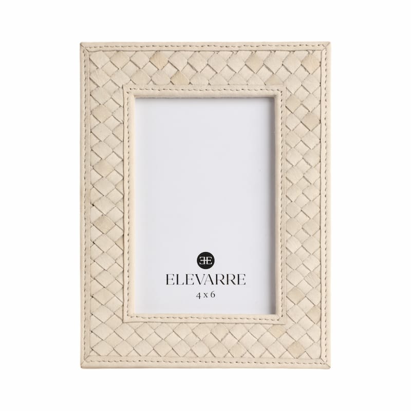 Decorative Photo Frame with Basketweave Texture for Home Decor