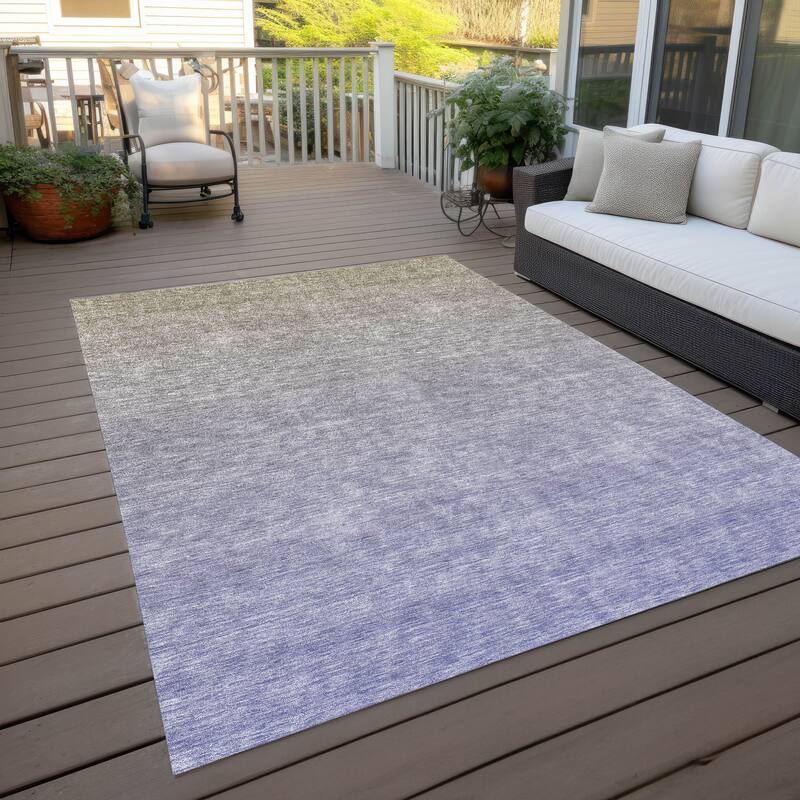 Machine Washable Indoor/ Outdoor Chantille Ombre Solid Rug