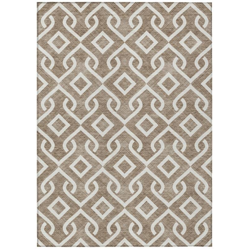 HomeRoots Geometric Transitional Rectangle Outdoor Rug